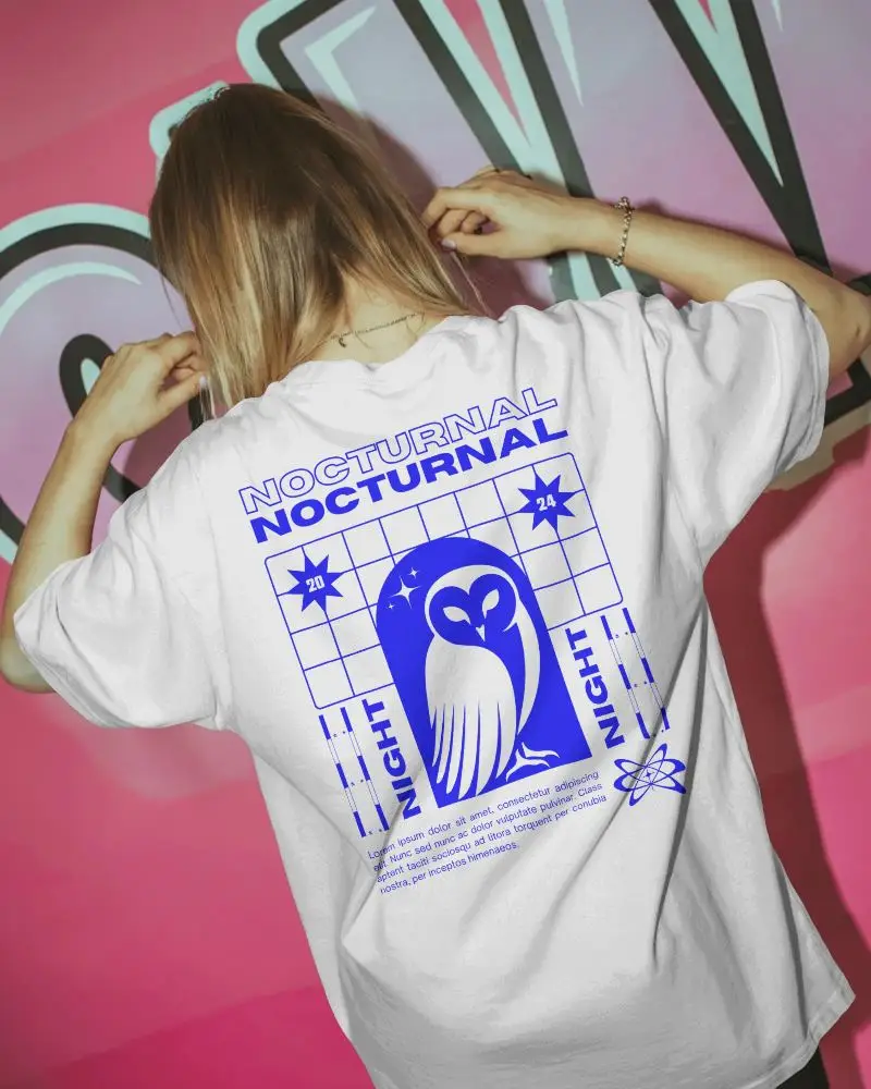 Women Relaxed Fit Tshirt Mockup Back View Stylish Casual Wear Photography For Branding