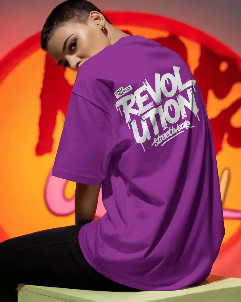 Modern Minimalist Tshirt Mockup Casual Wear Back View Urban Street Style Fashion Model