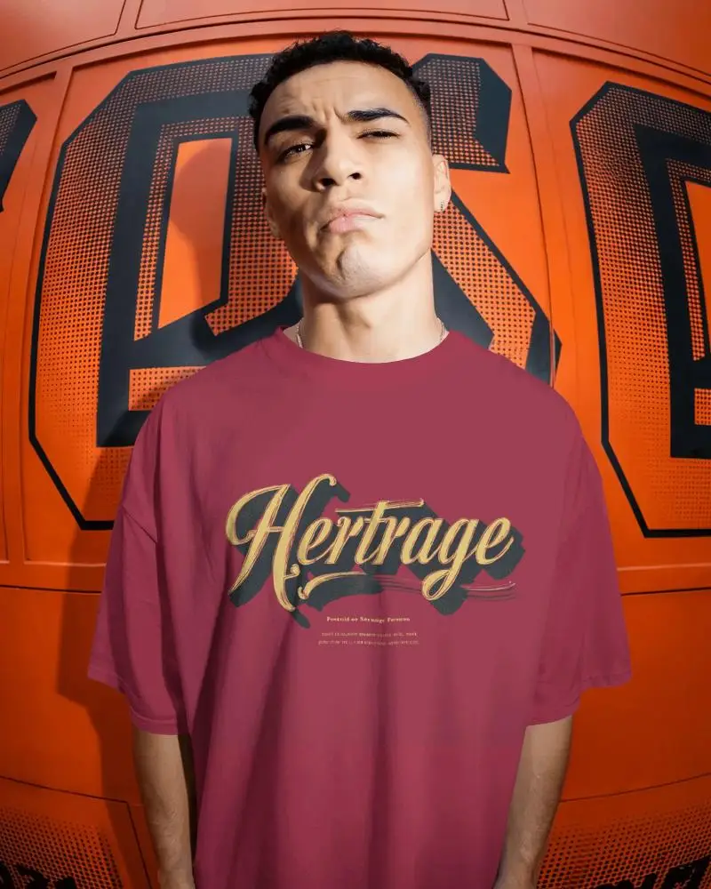 Trendy Loose Fit Male Tshirt Mockup For Graphic Tee Print Showcase