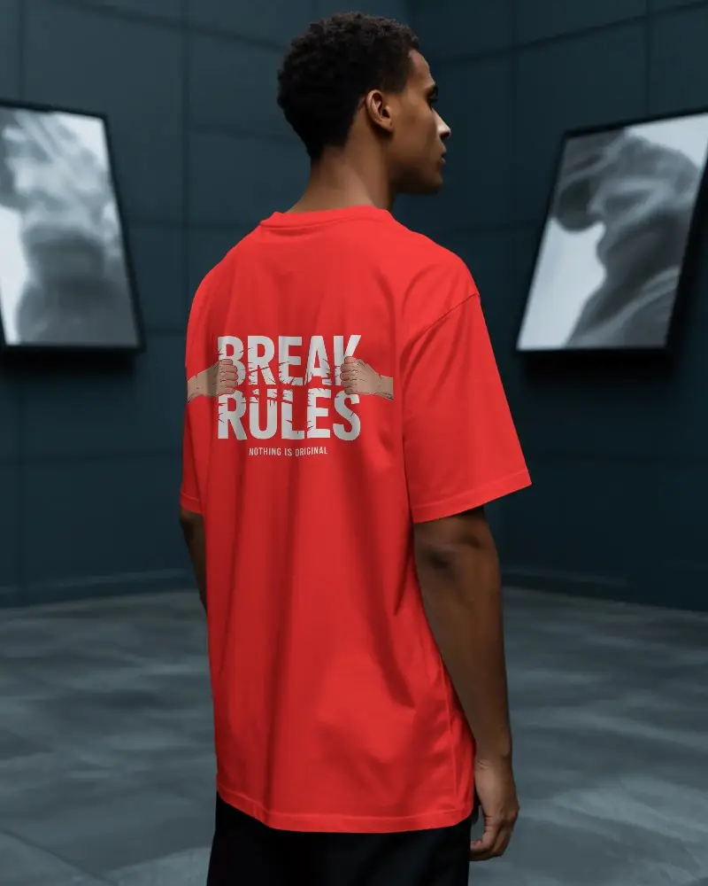 Casual Loose Fit Back View Tshirt Mockup Stylish Menswear Basic Tee Display