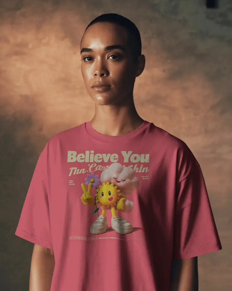 Premium Soft Fabric Oversized Blank T Shirt Mockup Perfect For Custom Printing And Logo Design