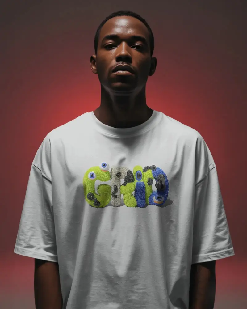 Streetwear Style Relaxed Fit Oversized Crewneck Tshirt Mockup Fashionable Casual Wear For Men