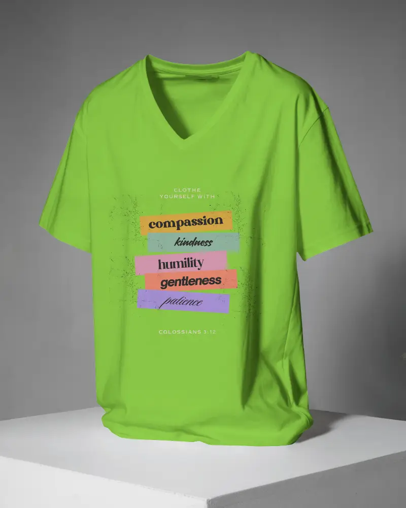 Vneck Shirt Mockup Standing On Pedestal Clean Soft Box Light Scene For Brand Mockup 02033