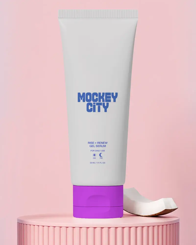 Cosmetic Product Tube Mockup For Lotion Or Cream Packaging Presentation