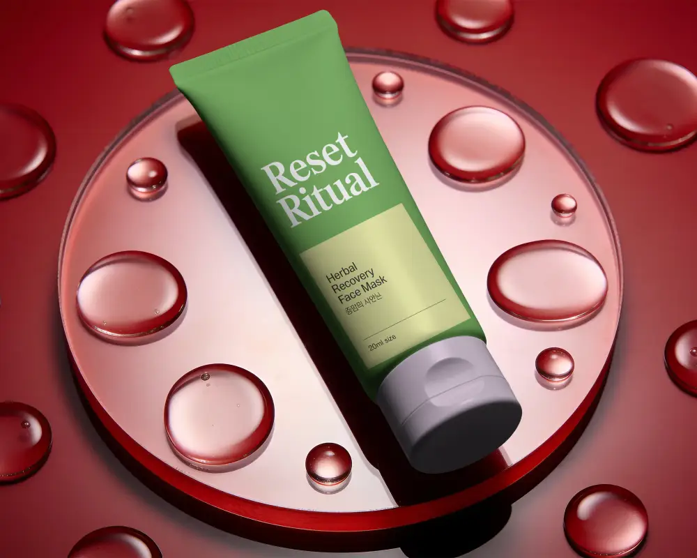 Cosmetic Tube Mockup For Skin Care Product Packaging Design Presentation Template