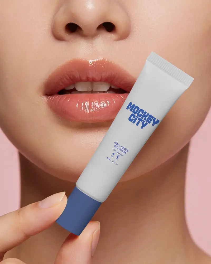 Lip Care Tube Mockup For Cosmetic Branding Skin Friendly Lip Treatment Packaging Design