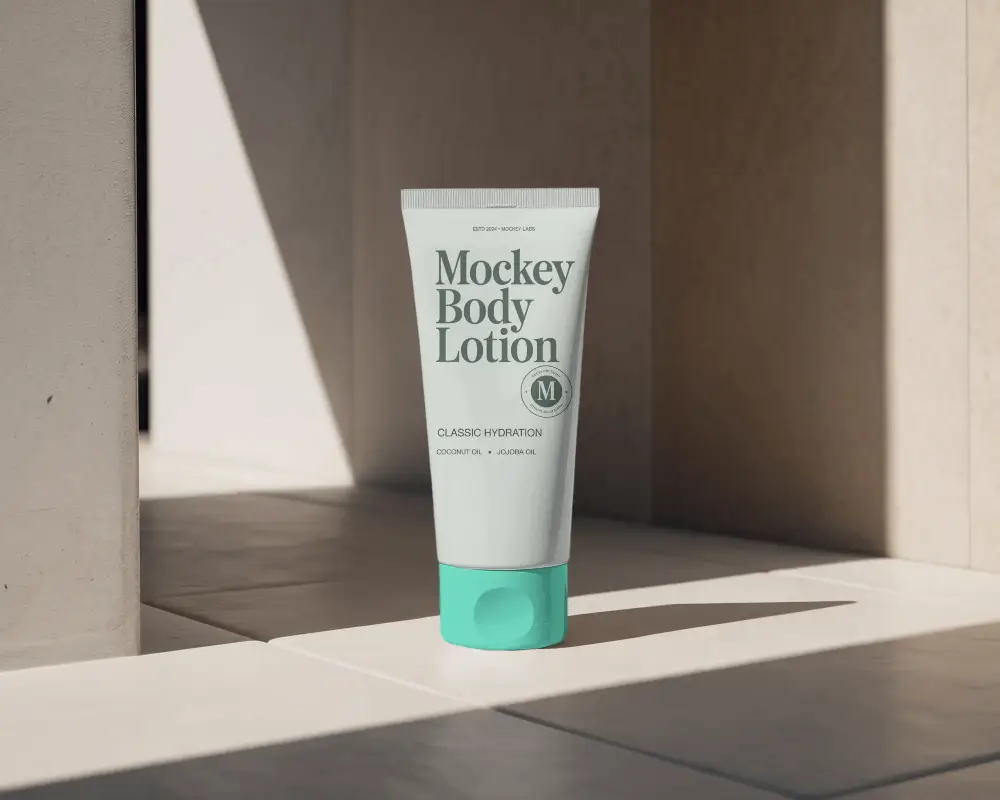 Standing Tube Mockup For Skin Care And Beauty Product Label Design Presentation