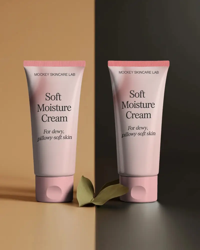 Plastic Container Tube Mockup Template For Beauty Product Branding Display