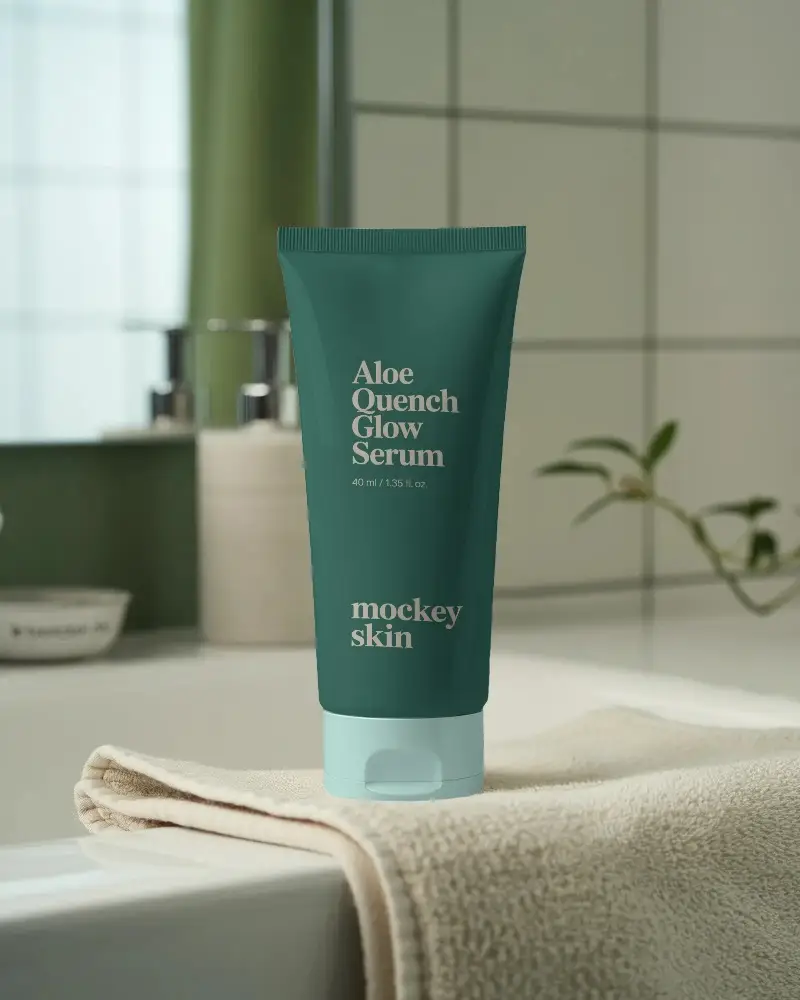 Sleek Minimalist Cosmetic Tube Mockup For Skin Care Product Packaging Display