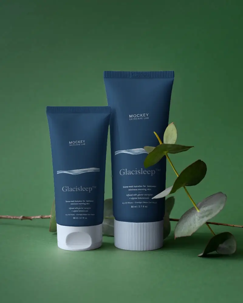 Cosmetic Tube Mockup For Organic Face Wash Moisturizer Product Branding Presentation