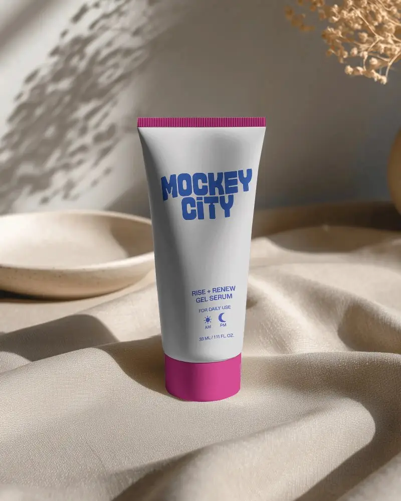 Minimalist Skincare Tube Mockup For Cosmetic Packaging Design Presentation And Branding