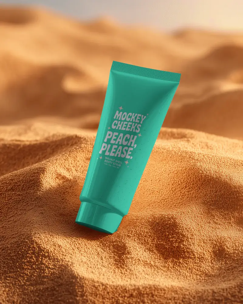 Premium Tube Packaging For Skincare Products On Textured Surface Background