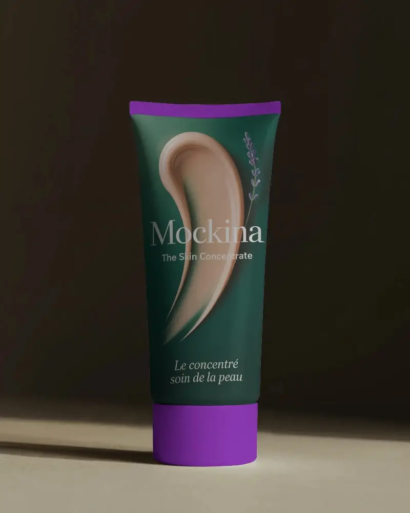 Sleek Modern Tube Packaging Mockup Flat Lay Design Blank Container