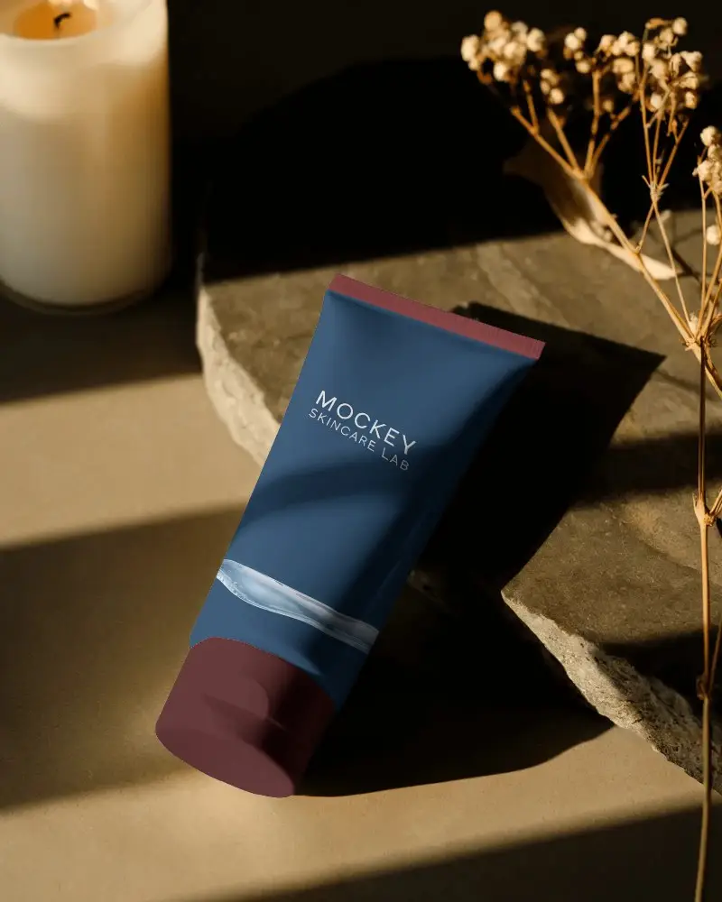 Premium Tube Mockup For Skincare Products Minimalist Lifestyle Flat Lay Style