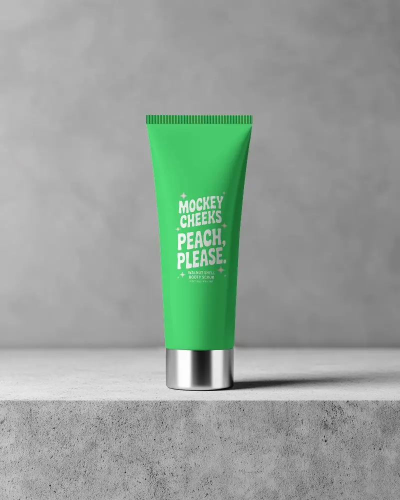 Sleek Minimalist Tube Mockup On Concrete Surface For Skin Care Packaging Design