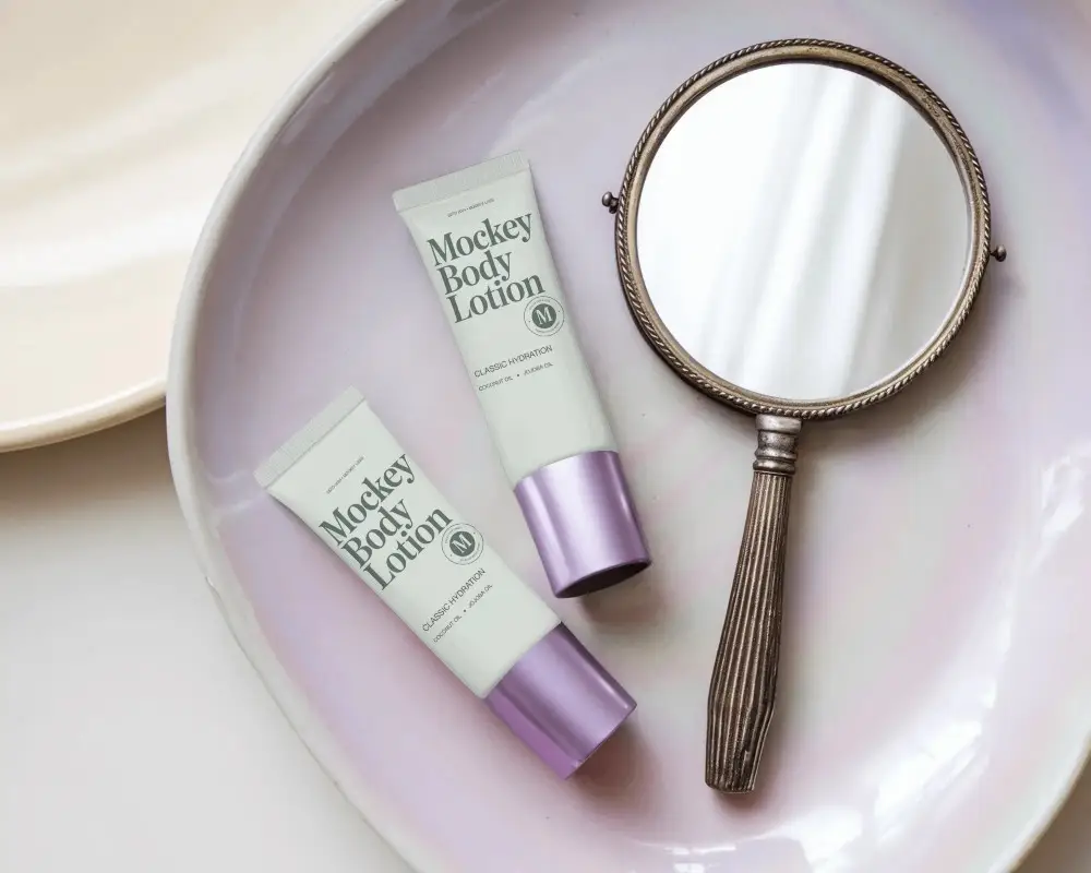 Cosmetic Packaging Tube Mockup Sleek Modern Design For Beauty Product Presentation