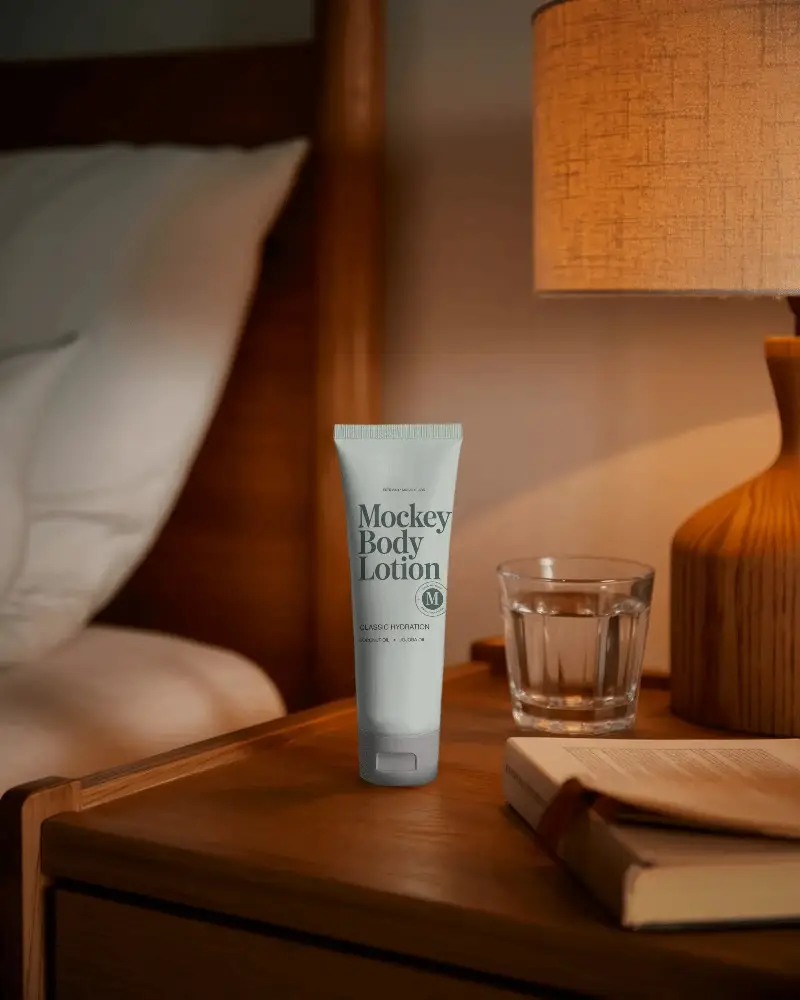 Elegant Matte Finish Tube Mockup For Skincare Product Visual Presentation