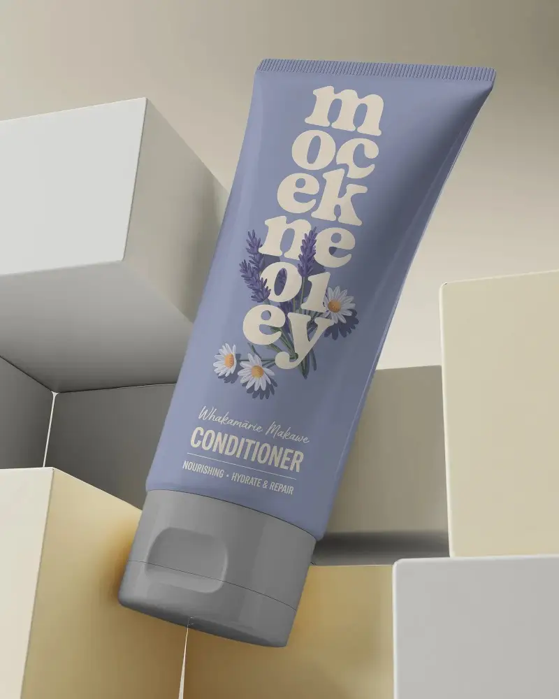 Realistic Standing Plastic Tube Packaging Mockup For Skincare And Hygiene Products