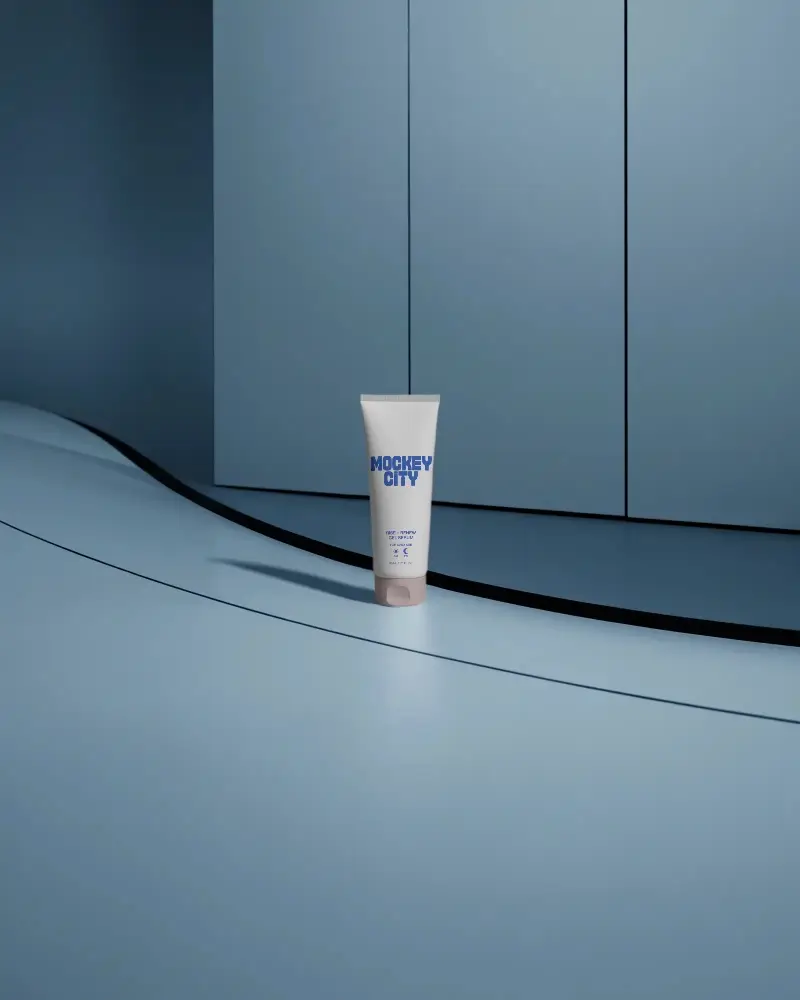 Blank Cosmetic Product Tube Mockup For Sunscreen Cream Advertisement Use