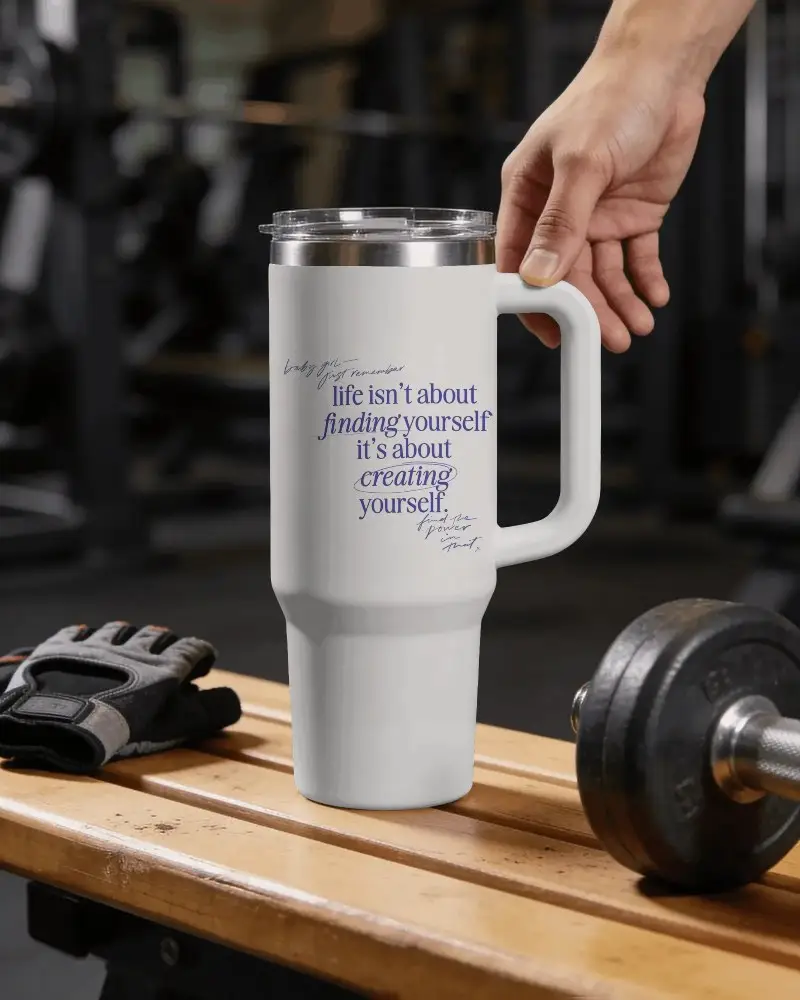 Insulated Tumbler Mockup With Handle Perfect For Gym Workout And Outdoor Activities