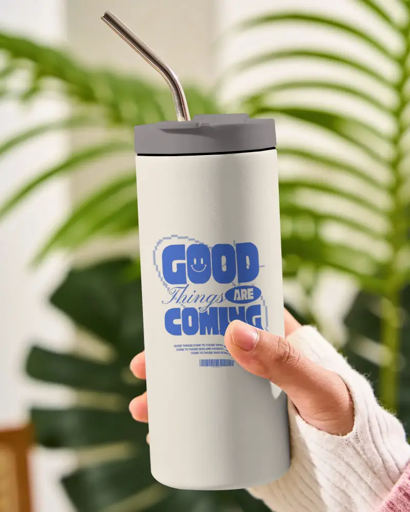 Insulated Stainless Steel Tumbler Mockup For Custom Logo Or Personalized Design