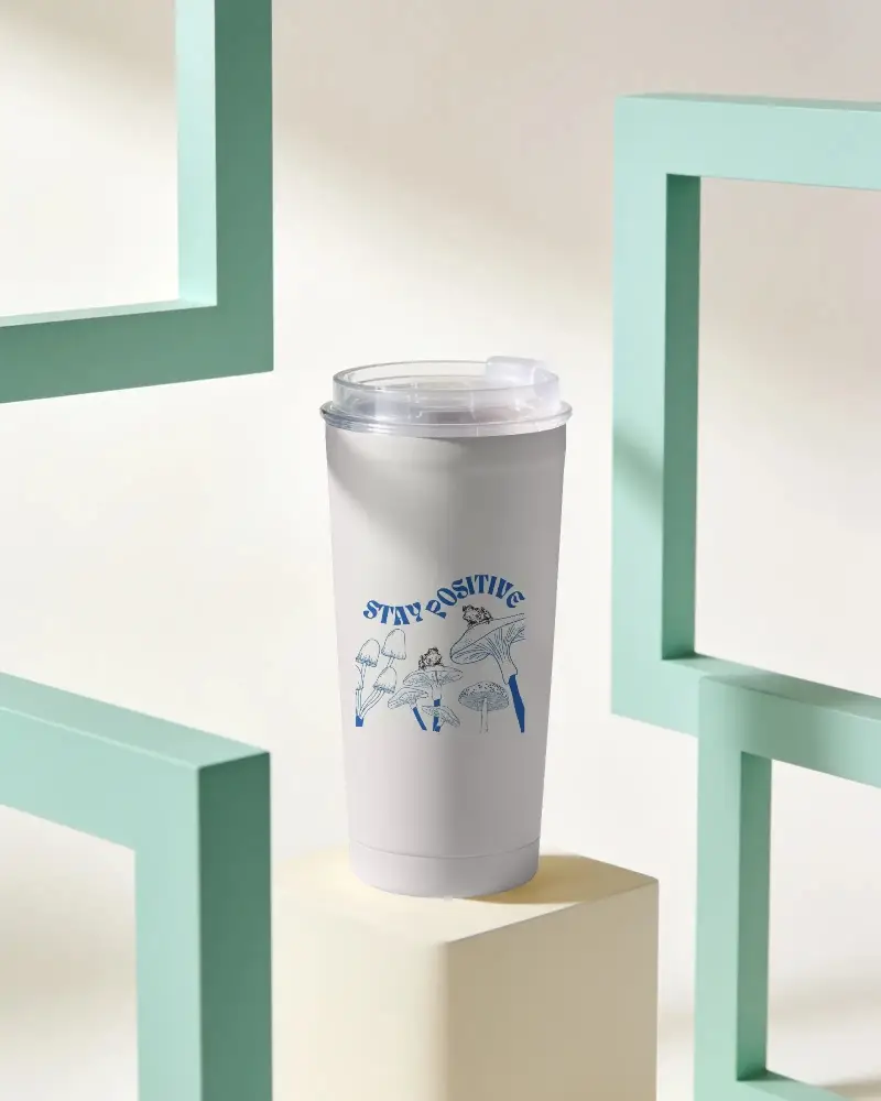 Modern Stainless Steel Tumbler Mockup Perfect For Custom Logos And Branded Merchandise