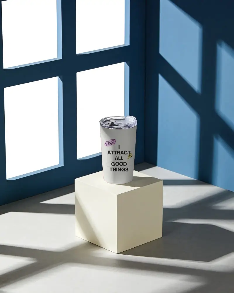 Portable Stainless Steel Tumbler Mockup Ideal For Outdoor Adventures And Daily Use