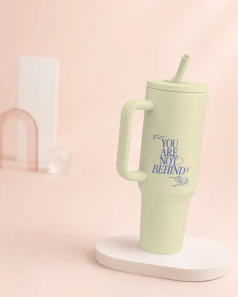 Insulated Tumbler Mockup With Handle Customizable Drinkware For Outdoor And Indoor Use