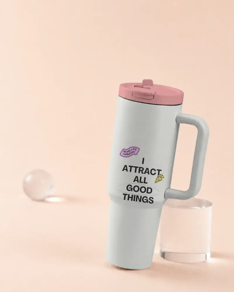 High Quality Insulated Tumbler Mockup With Handle Perfect For Hot And Cold Beverages On The Go