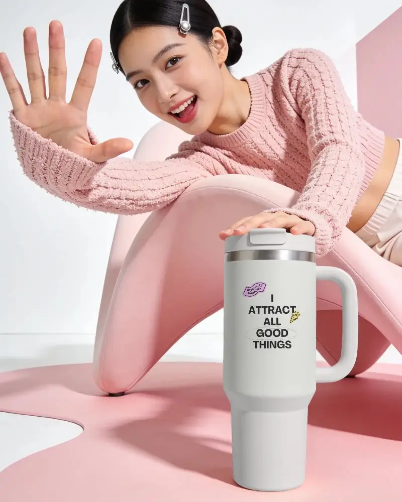 Premium Insulated Travel Tumbler Mockup With Leakproof Lid And Ergonomic Handle For Outdoor Use