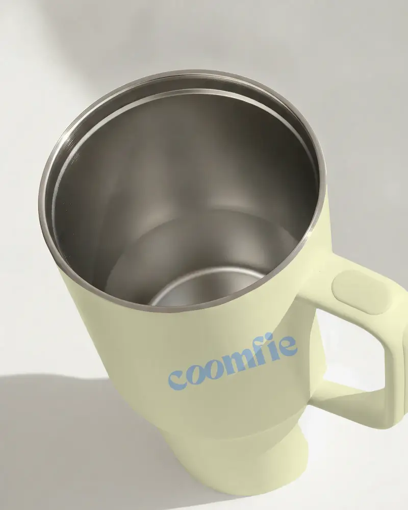 Sleek Double Wall Insulated Tumbler Mockup With Ergonomic Handle Design