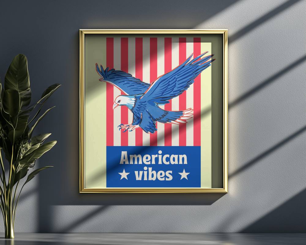 Goldgolden Photo Frame Mockup With Sunlight And Plant