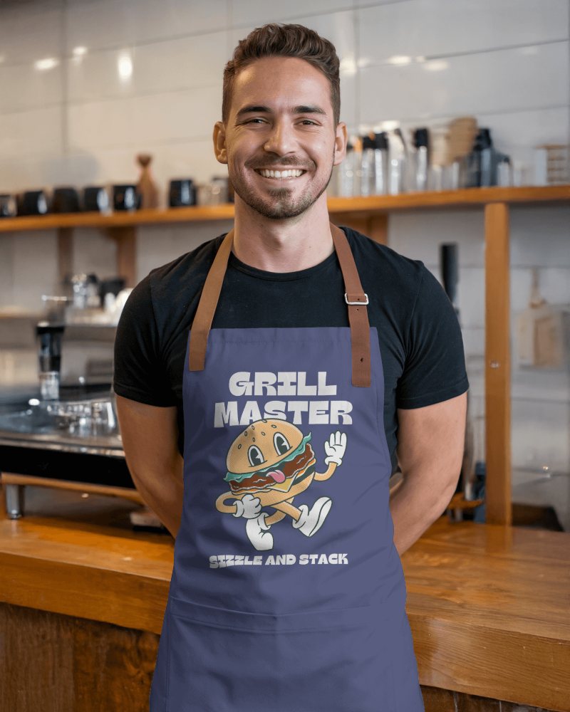 Professional Chef Apron Mockup Male With Branded Slogan