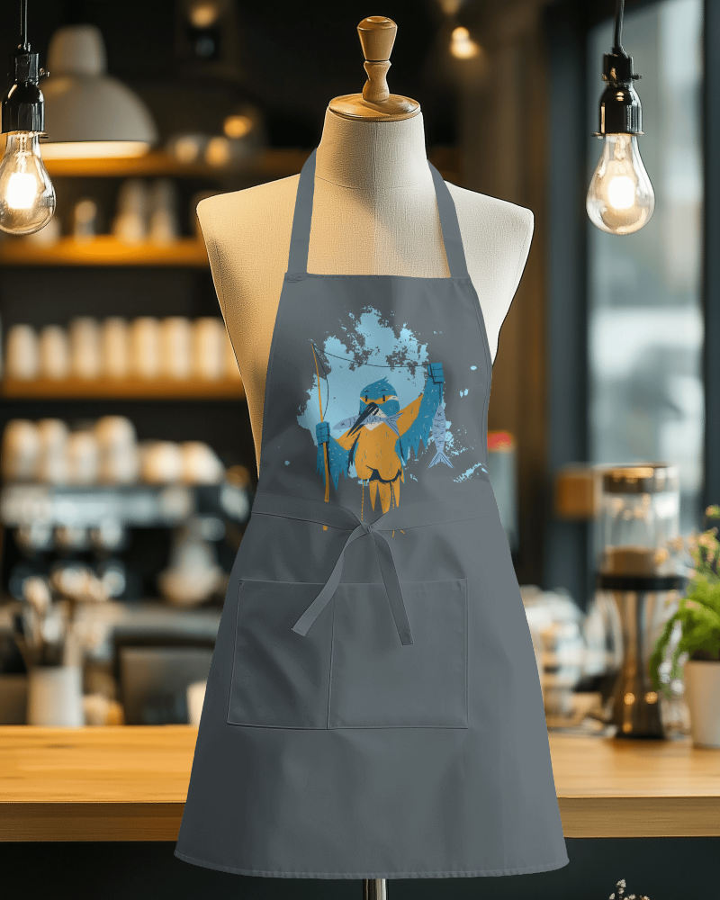 Trendy Chef Wear Apron Mockup Presented In Elegant Kitchen Setting
