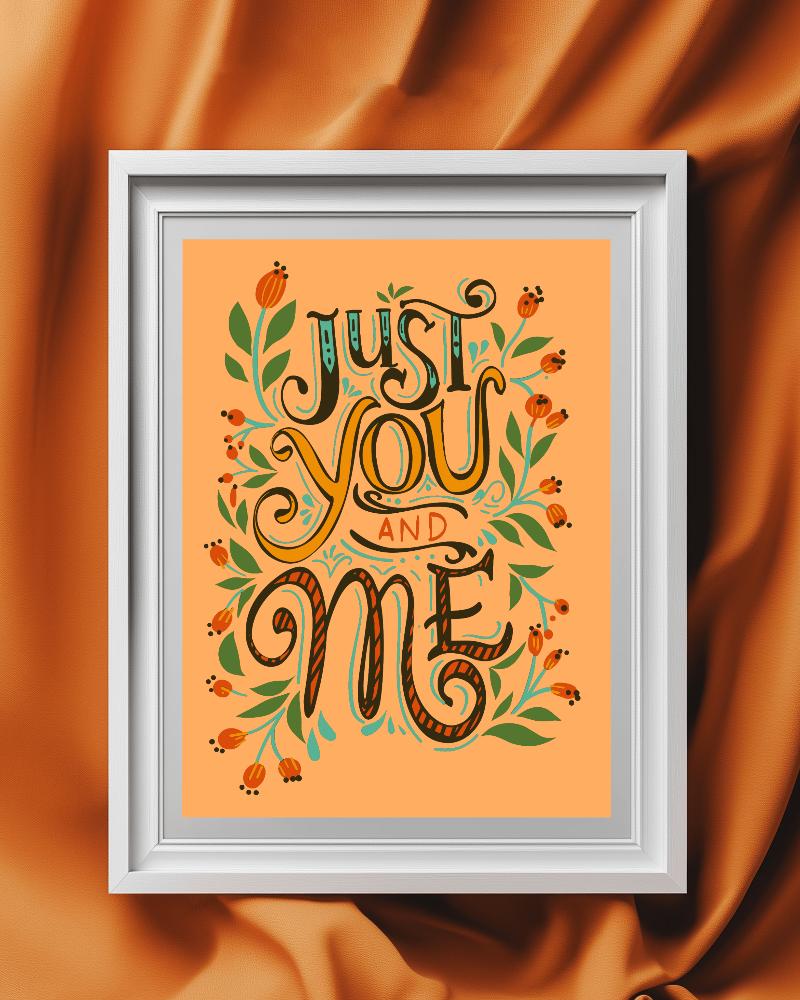 Blue Hued Frame Mockup With Soft Shadows And Modern Aesthetic