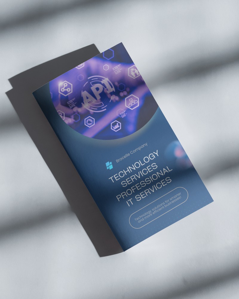 Brochure Mockup On Patterned Surface With Angled Presentation