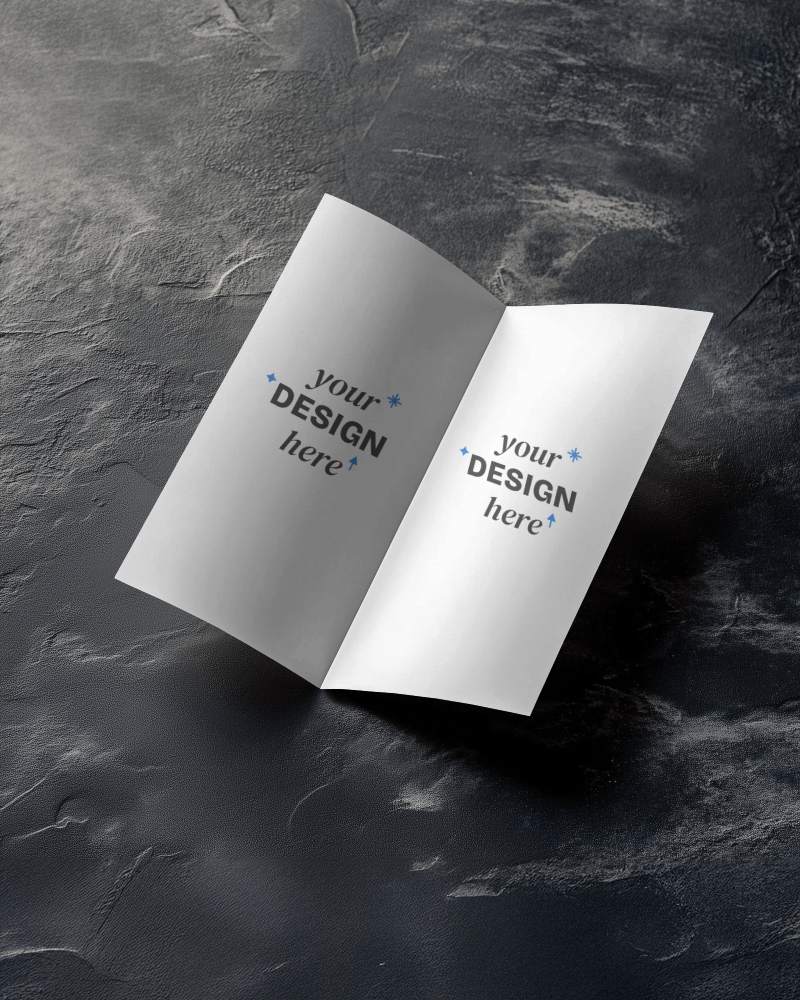 Modern Financial Services Brochure Mockup On A Rough Black Background