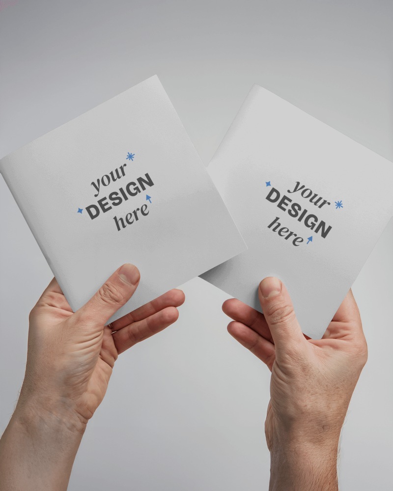 Dual Hand Held Brochure Mockup Showcase