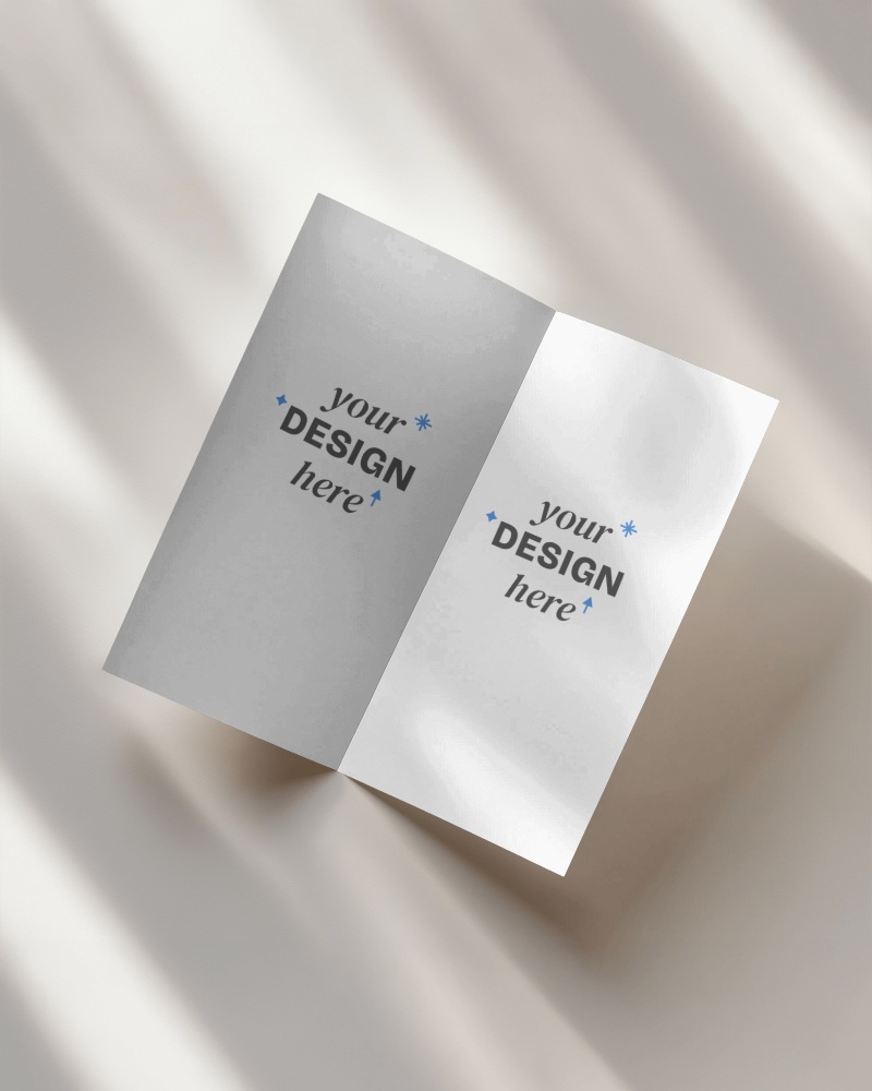 Brochure On Textured Surface Mockup Your Message Here On A Gentle Angled Brochure