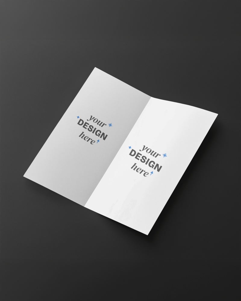 Brochure On Dark Surface Mockup Your Message Here On A Modern And Elegant Template