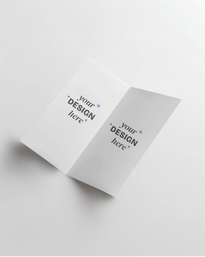 Brochure Mockup With Fold Your Message Here On A Professionally Styled Brochure