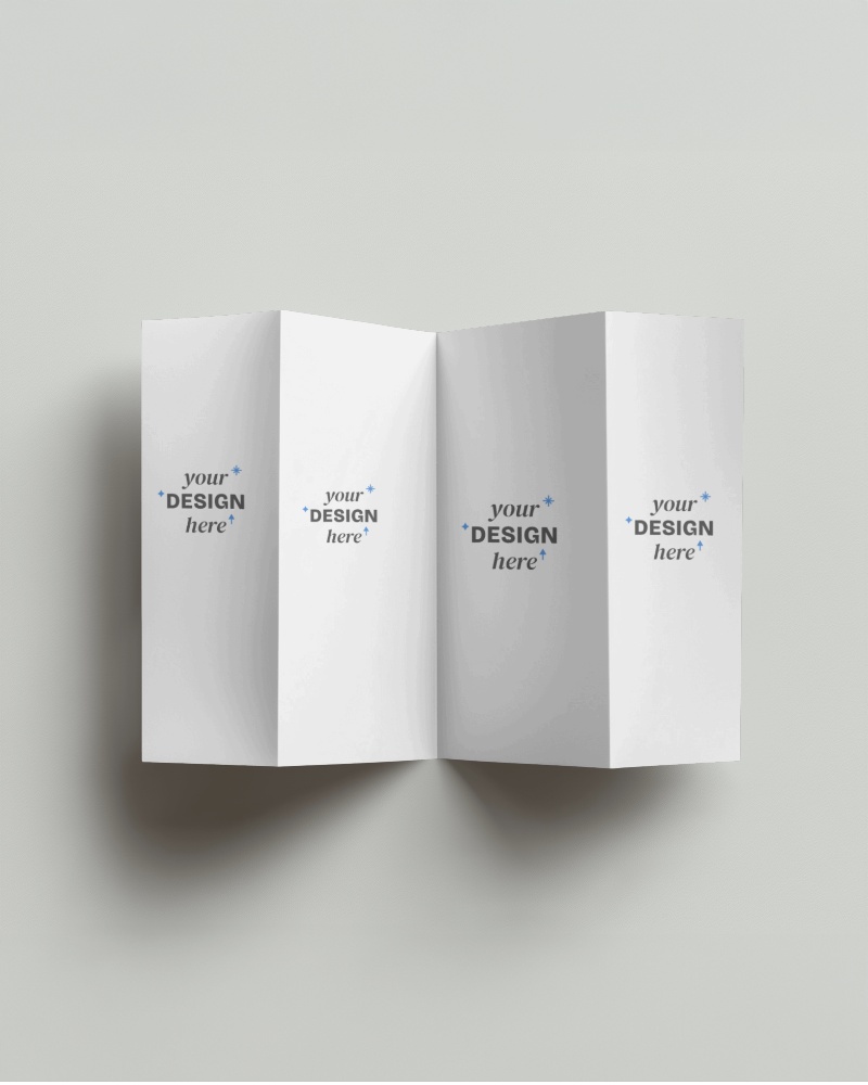 Professional Folded Brochure Mockup With Minimalist Design On A Neutral Background For Modern Business Presentations