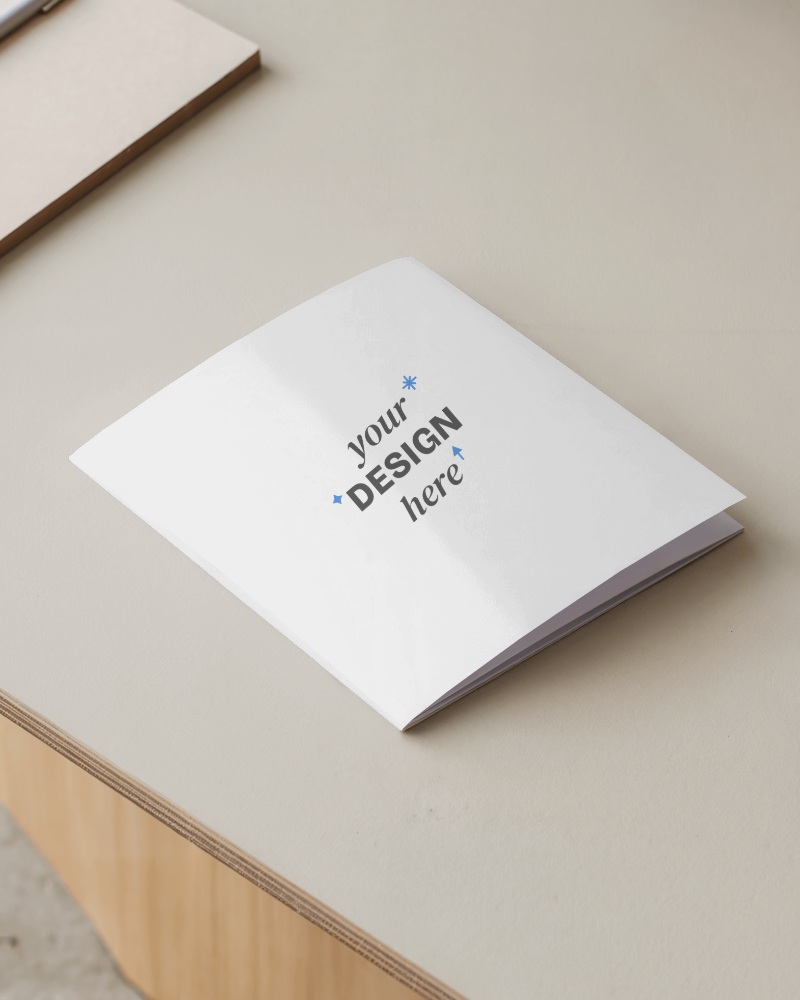 Brochure On Desk Mockup Professional Layout Perfect For Business Presentations