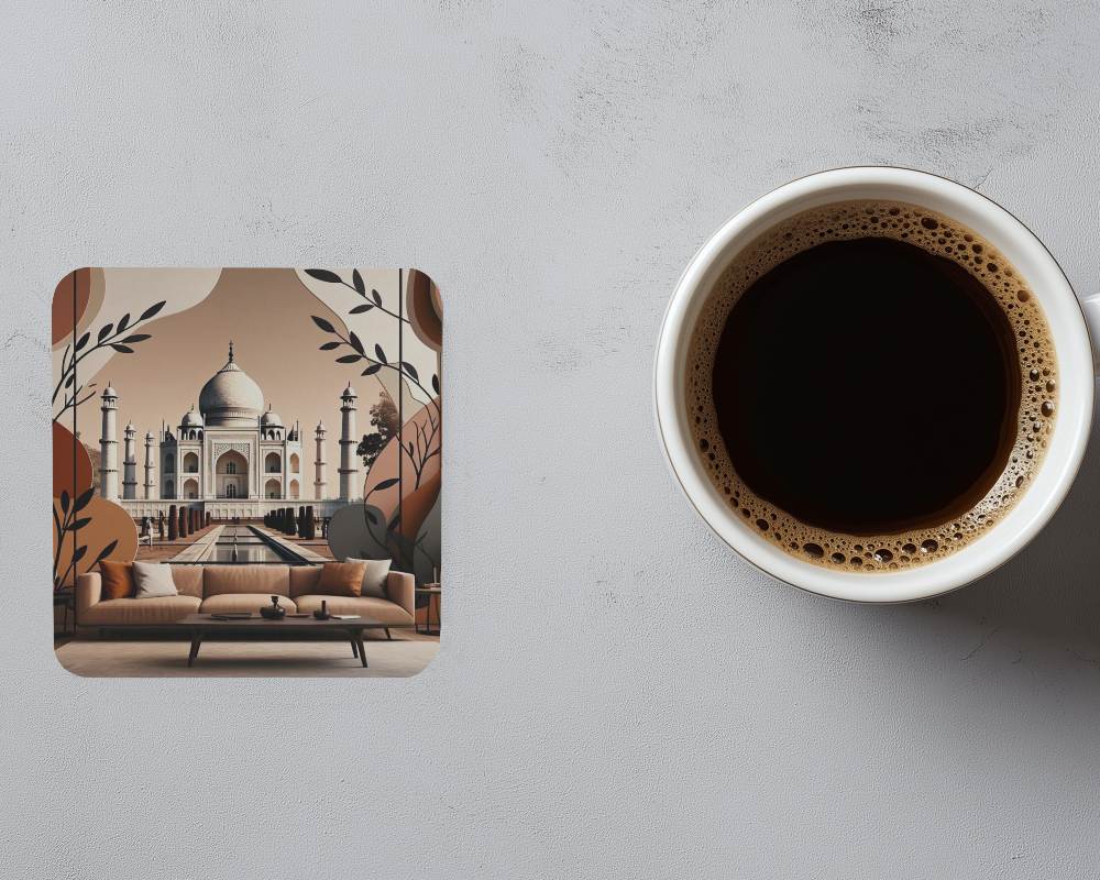 Coaster And Coffee Cup On Light Marble