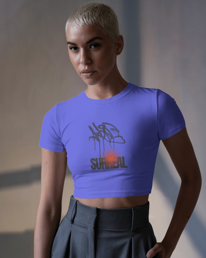 Sleek Statement Crop Top Mockup Trendy Model With Strong And Confident Look