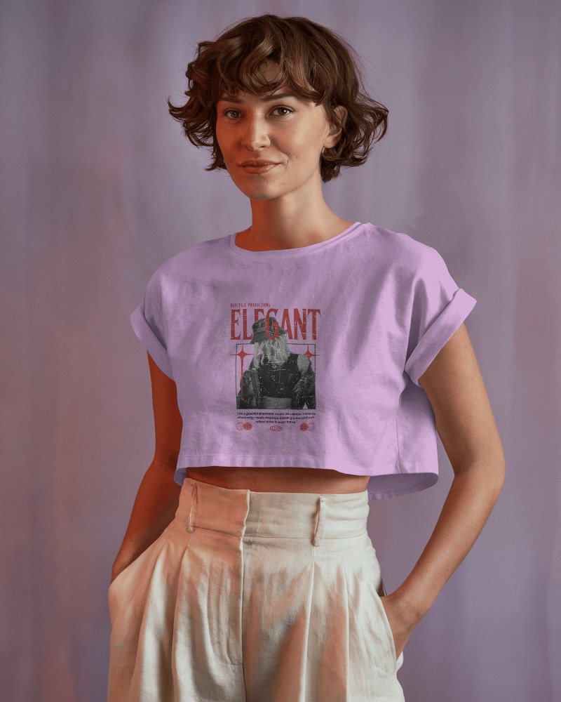 Elegant Casual Crop Top Mockup Relaxed And Fashionable Outfit For Any Occasion