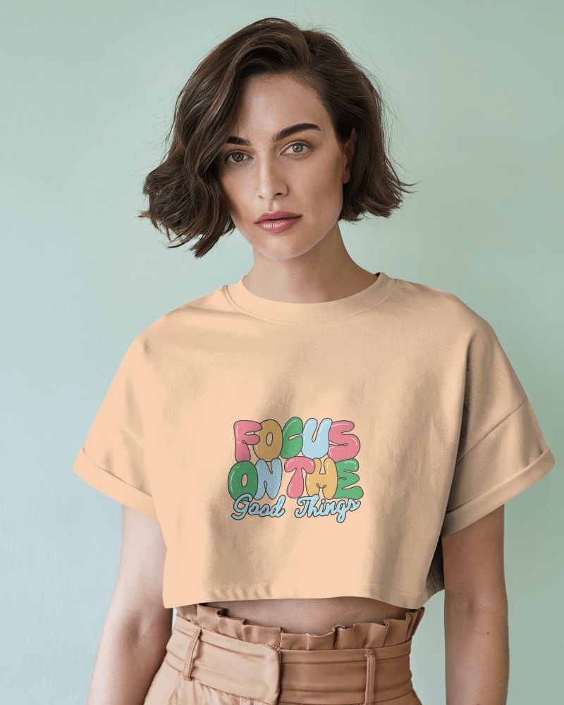 Soft Aesthetic Crop Top Mockup Woman In Contemporary Fashion With Minimal And Stylish Vibe