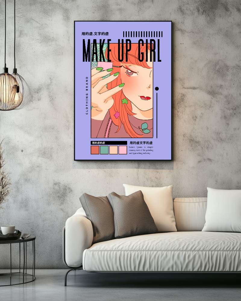Artistic Drawing Room Frame Mockup Bold Statement Piece In Vibrant And Eclectic Interior 0100