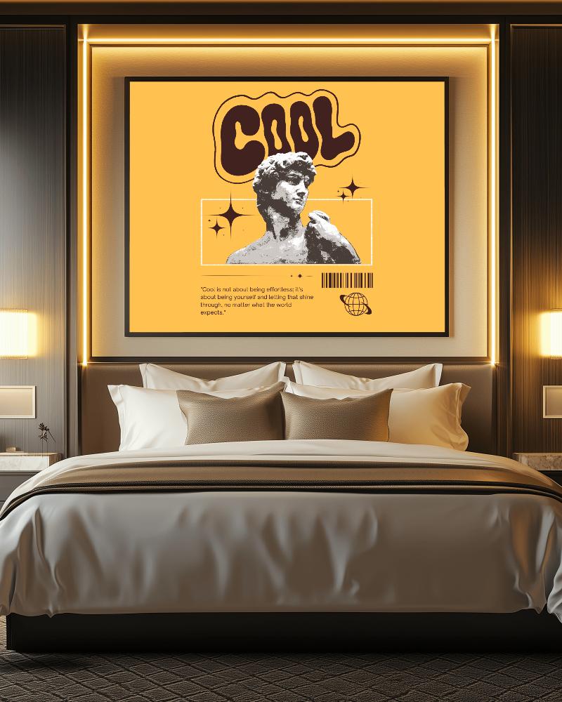 Cozy Bedroom Soft Light Frame Mockup Warm And Serene Interior With Gentle Lighting 0105