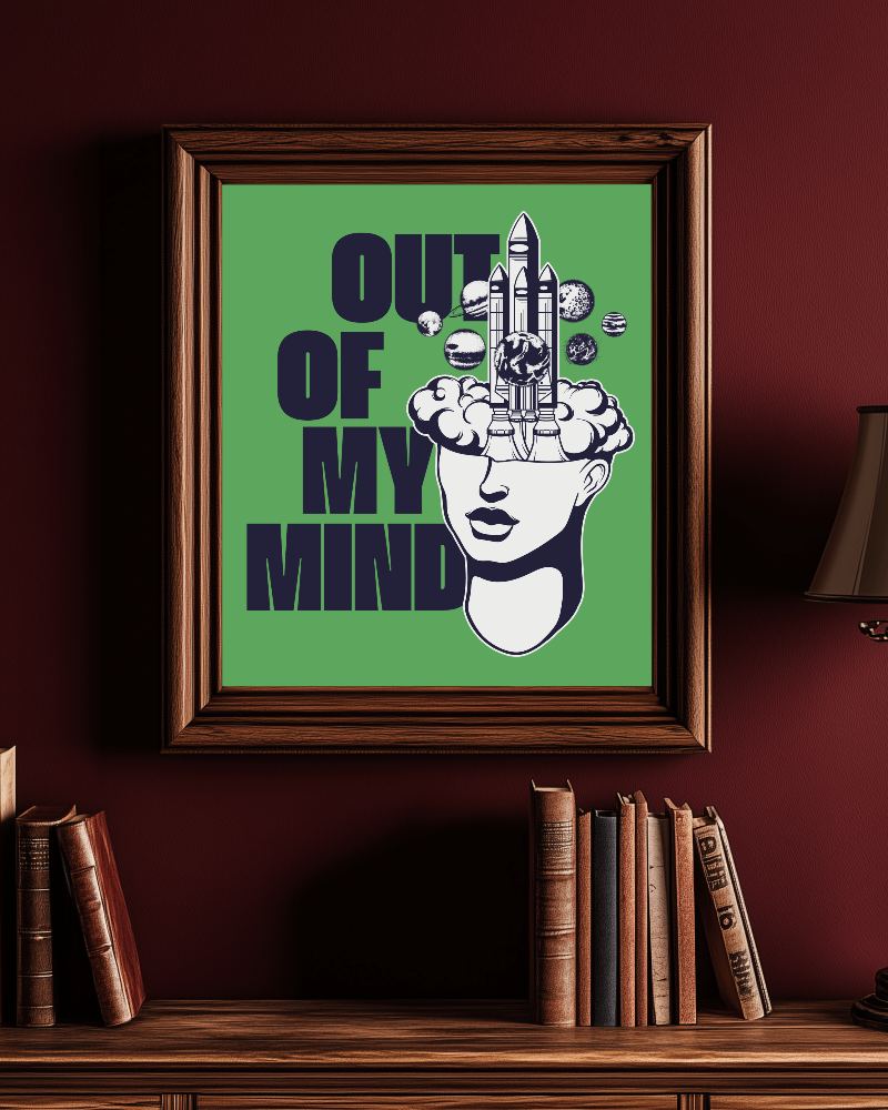 Vintage Library Frame Mockup Dark Wood Frame On Deep Red Wall With Classic Books And Warm Lamp Lighting 0132